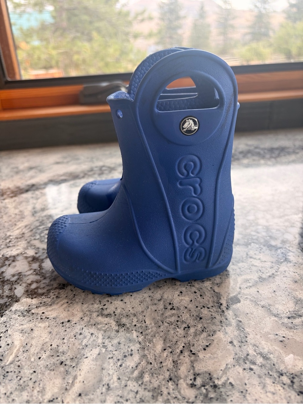 Crocs Toddler size 6 Navy Blue Rain Boots